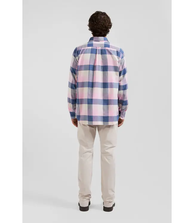 Eden Park Chemise à carreaux en coton rose coupe régulière H24CHECL0045 ROSE EP