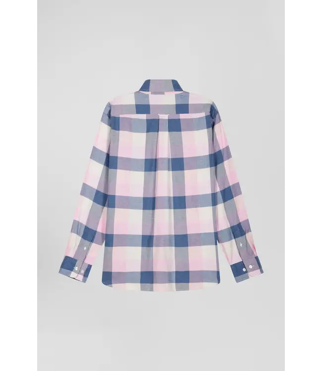 Eden Park Chemise à carreaux en coton rose coupe régulière H24CHECL0045 ROSE EP