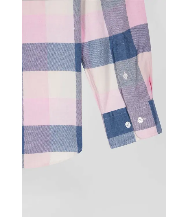 Eden Park Chemise à carreaux en coton rose coupe régulière H24CHECL0045 ROSE EP