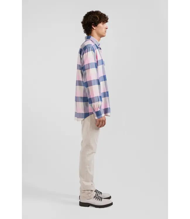 Eden Park Chemise à carreaux en coton rose coupe régulière H24CHECL0045 ROSE EP