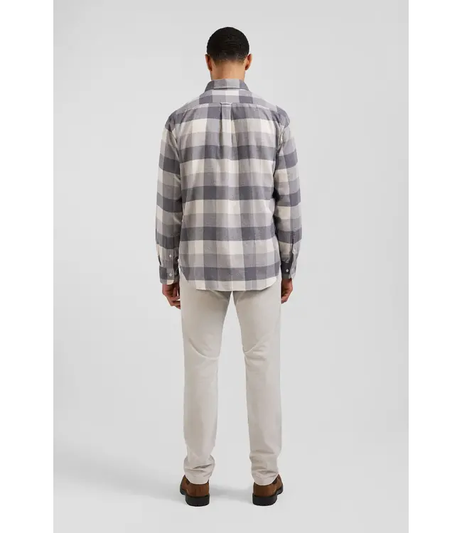 Eden Park Chemise à carreaux en coton gris chiné coupe régulière H24CHECL0045 GRIS CHINE