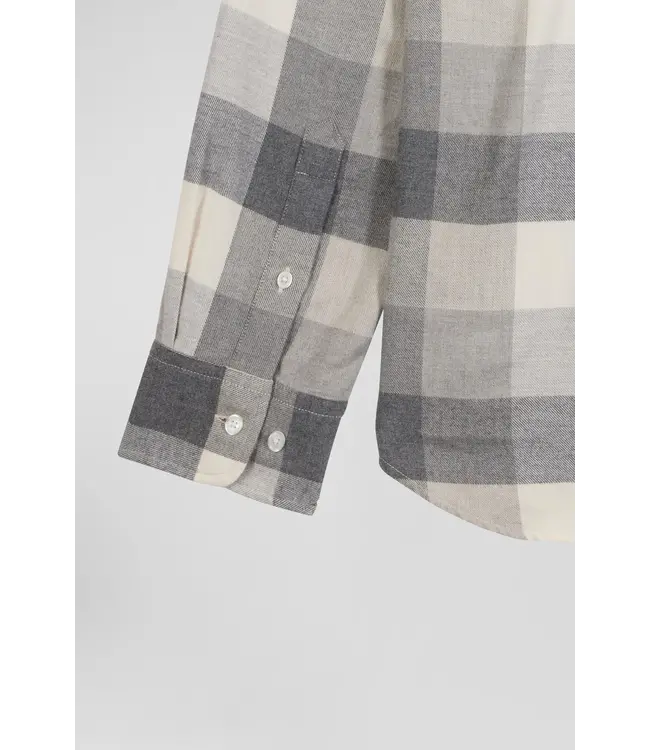 Eden Park Chemise à carreaux en coton gris chiné coupe régulière H24CHECL0045 GRIS CHINE