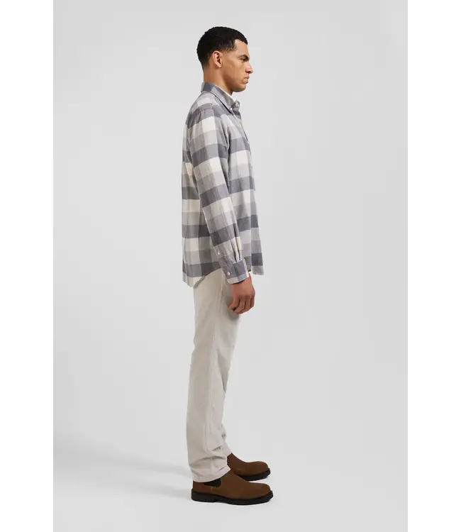 Eden Park Chemise à carreaux en coton gris chiné coupe régulière H24CHECL0045 GRIS CHINE