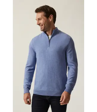 34 Heritage Pull en cachemire à fermeture éclair 1/4 bleu skipper