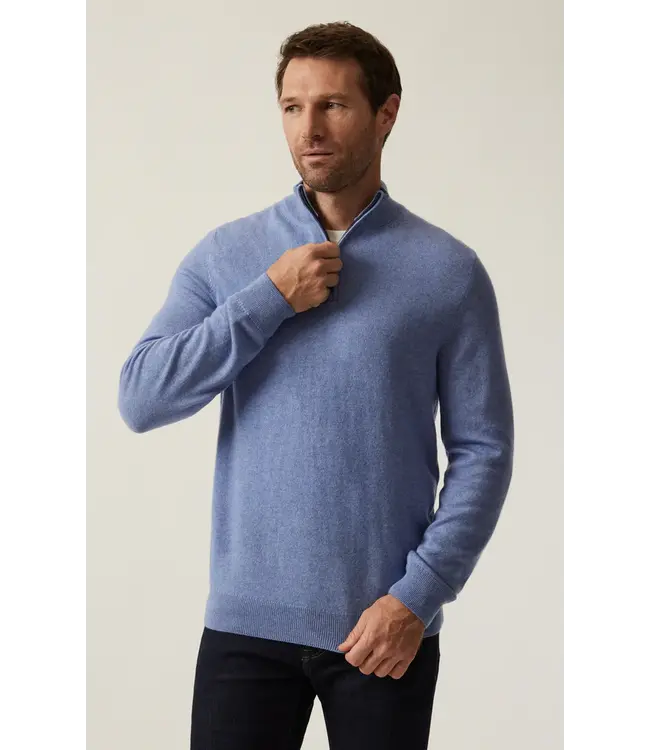 34 Heritage Pull en cachemire à fermeture éclair 1/4 bleu skipper H0710185-70697