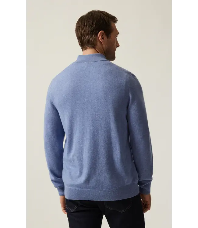 34 Heritage Pull en cachemire à fermeture éclair 1/4 bleu skipper H0710185-70697