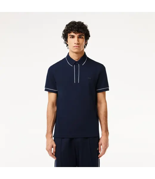 Lacoste Polo Paris en piqué stretch coupe classique Marine