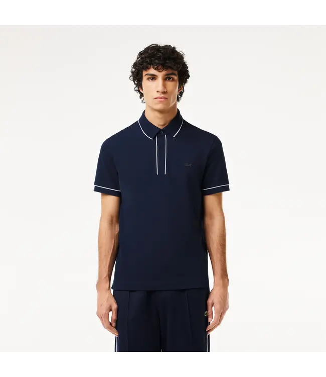 Lacoste Polo Paris en piqué stretch coupe classique Marine