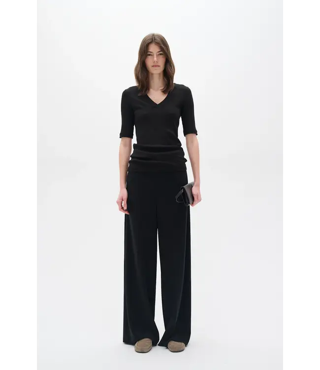 T-shirt rayé en V de DagnaIW 30106472 194008 Noir