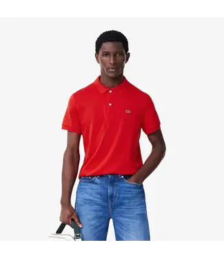 Lacoste Polo homme regular fit en jersey de coton ultra doux rouge