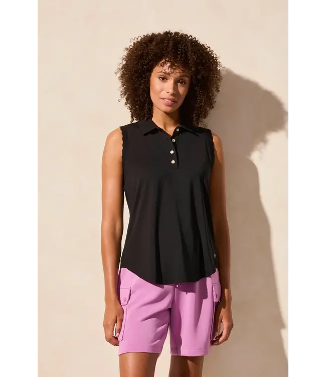 Tribal POLO SANS MANCHES NOIR UPF 50+