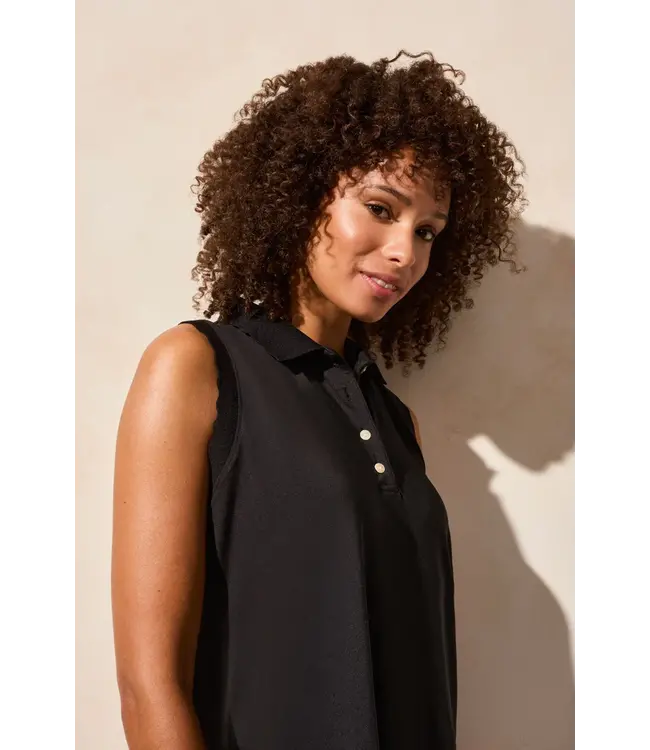 Tribal POLO SANS MANCHES NOIR UPF 50+