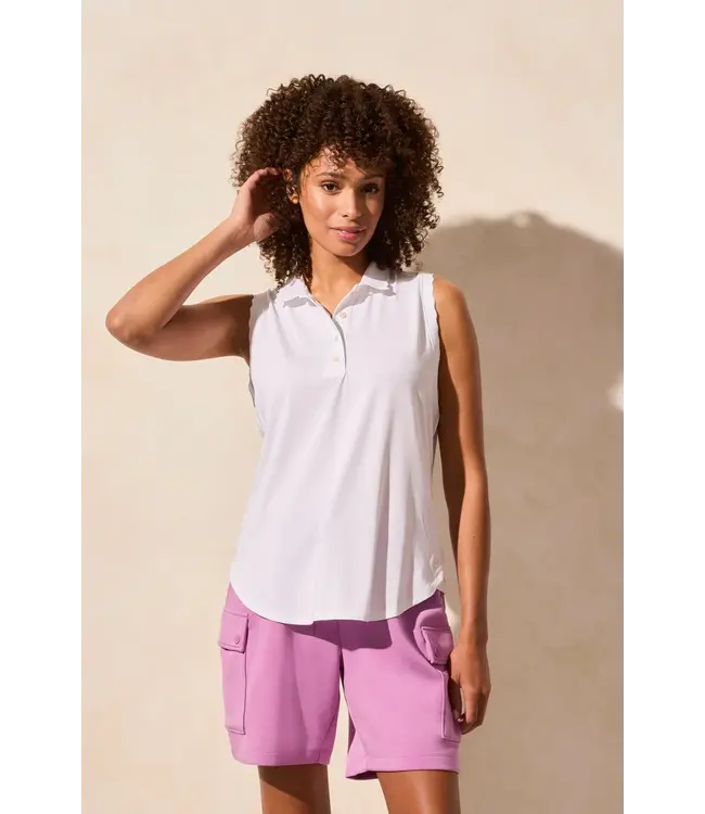 Tribal POLO SANS MANCHES BLANC UPF 50+