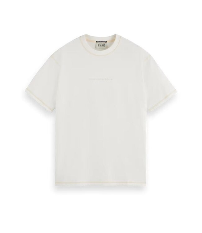 Scotch & Soda T-SHIRT LOGO BLANC