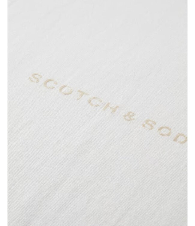 Scotch & Soda T-SHIRT LOGO BLANC