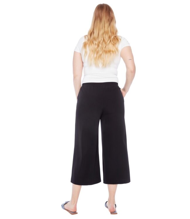 Tyler Madison PANTALON COURT ROXANNE NOIR EN SOIE