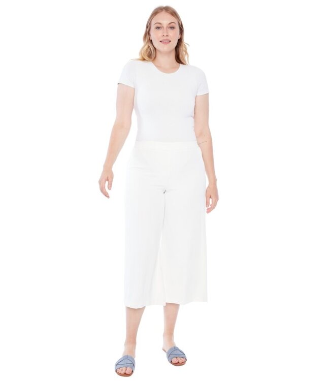 Tyler Madison PANTALON COURT ROXANNE BLANC EN SOIE