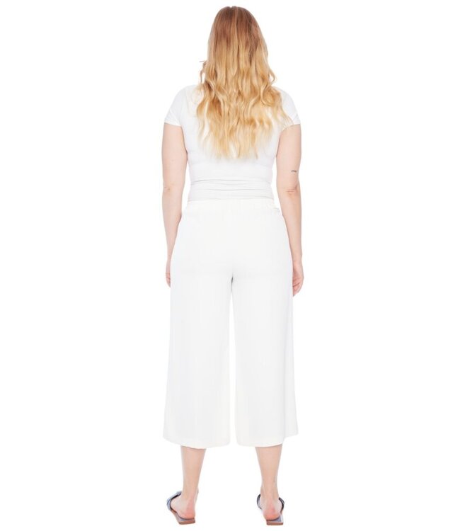 Tyler Madison PANTALON COURT ROXANNE BLANC EN SOIE