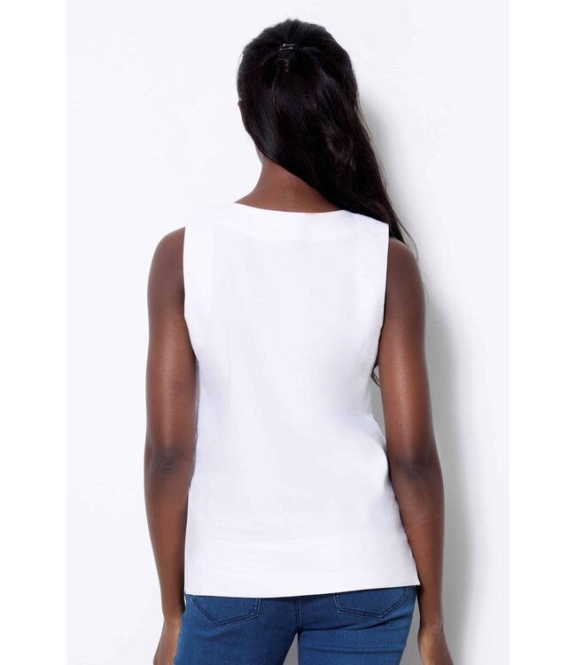 CAMISOLE EN LIN BLANCHE