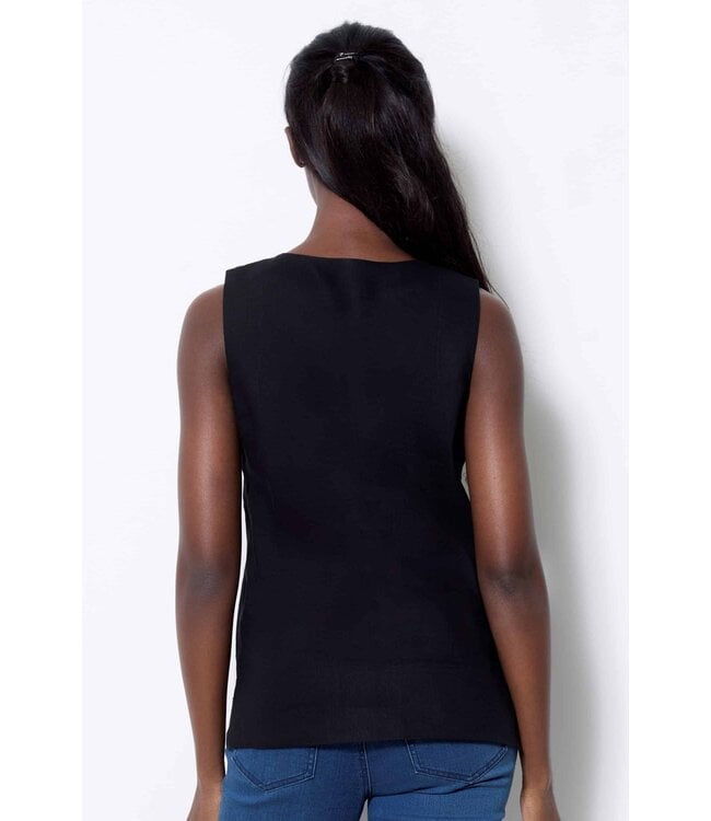 CAMISOLE EN LIN NOIR