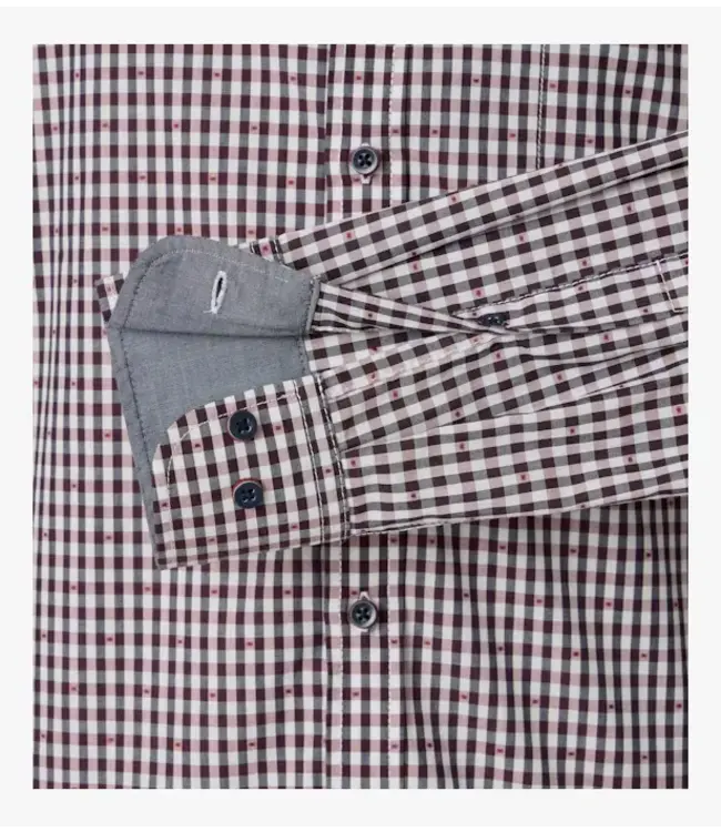 Casa Moda CHEMISE À CARREAUX BOURGOGNE