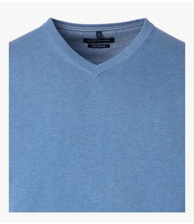 Casa Moda CHANDAIL COTON PIMA V-NECK BLEU