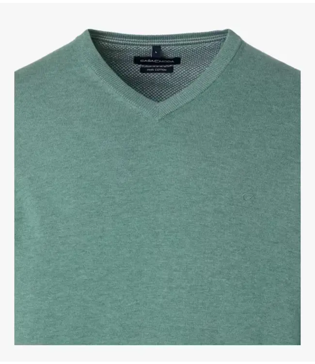 Casa Moda CHANDAIL COTON PIMA V-NECK TURQUOISE