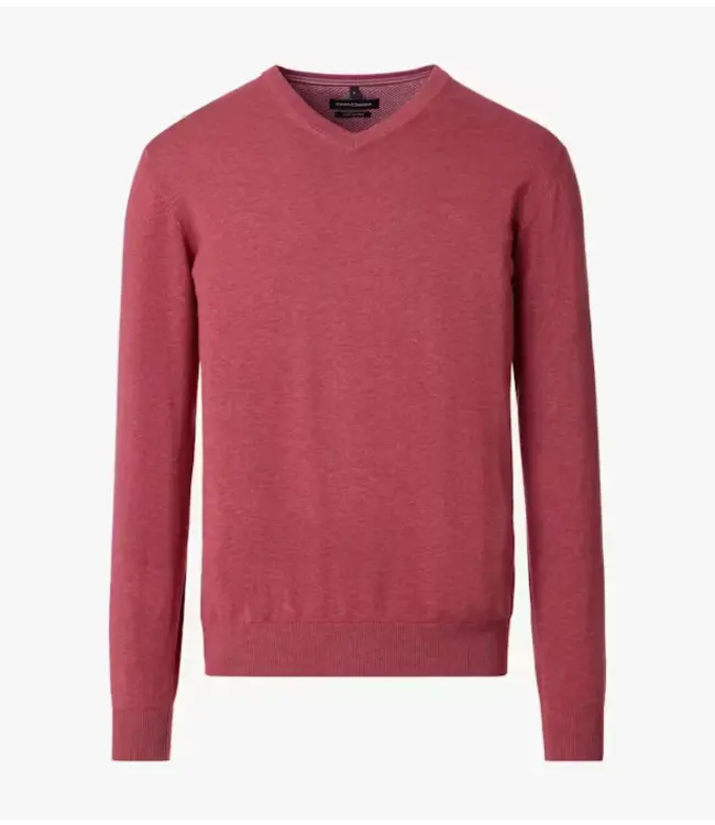 Casa Moda CHANDAIL COTON PIMA V-NECK ROUGE