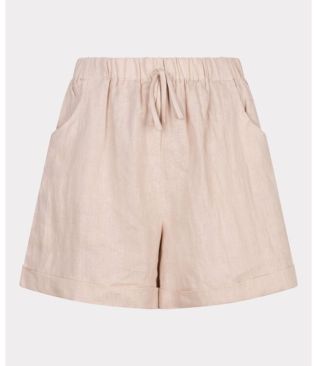 Esqualo SHORT EN LIN Short 100 % lin avec taille élastique et cordon de serrage. Confortable et facile à assortir avec vos blouses préférées.