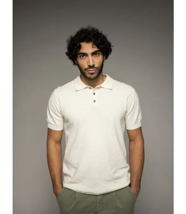 Mos Mosh Gallery POLO TISSUS BOUCLÉ ÉCRU