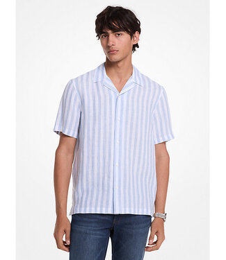 Michael Kors CHEMISE EN LIN ET COTON BLEU
