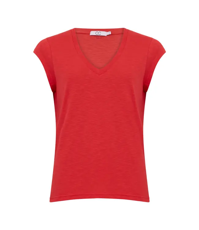 Coster Copenhagen T-SHIRT COL V ROUGE