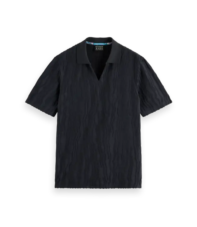 Scotch & Soda POLO JACQUARD NOIR