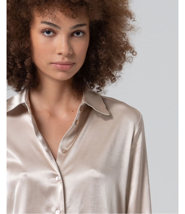 SURKANA Chemise en satin à volants Beige 565LIKI122 05 BEIGE