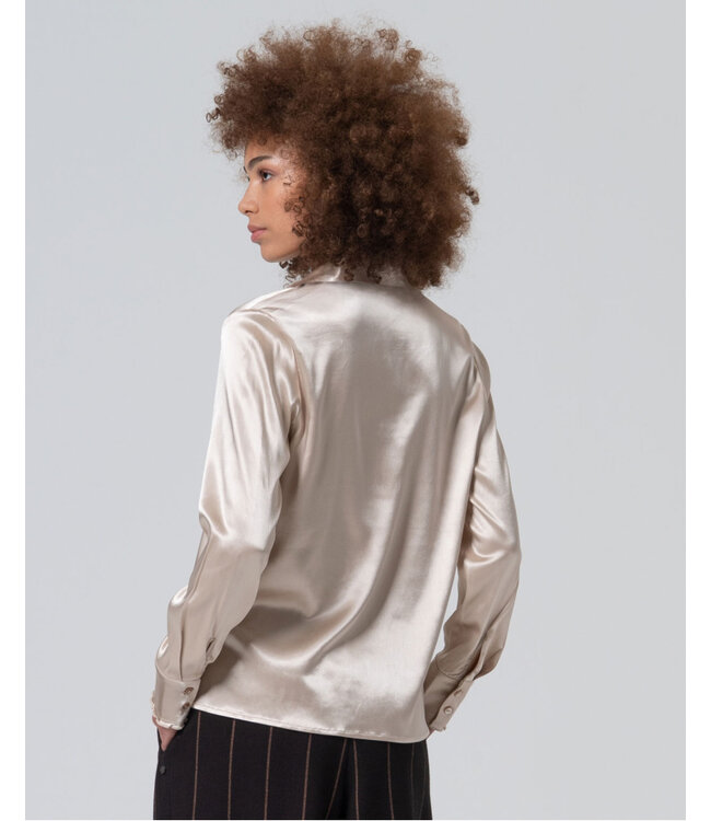 SURKANA Chemise en satin à volants Beige 565LIKI122 05 BEIGE