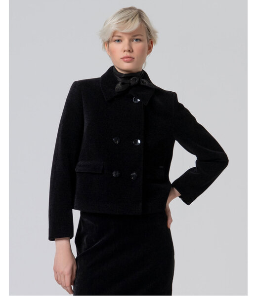 SURKANA Manteau court en chenille avec doublure Noir