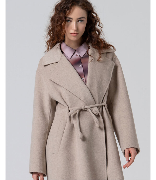 SURKANA Manteau long en laine fait main Pierre 555LINA423 82 STONE