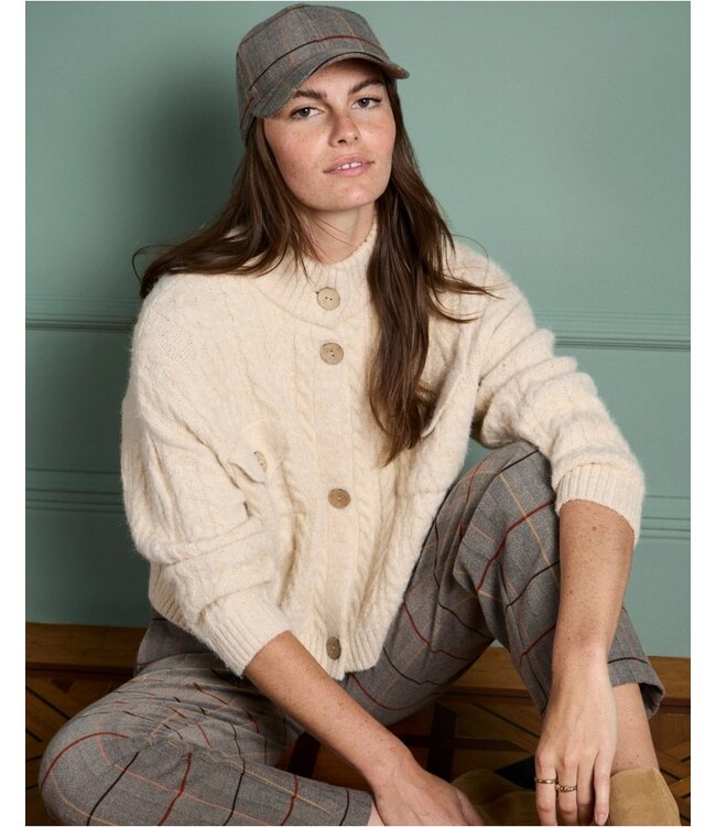 SURKANA Cardigan chunky texturé Aranese Sable 565NIAR333 08 SAND