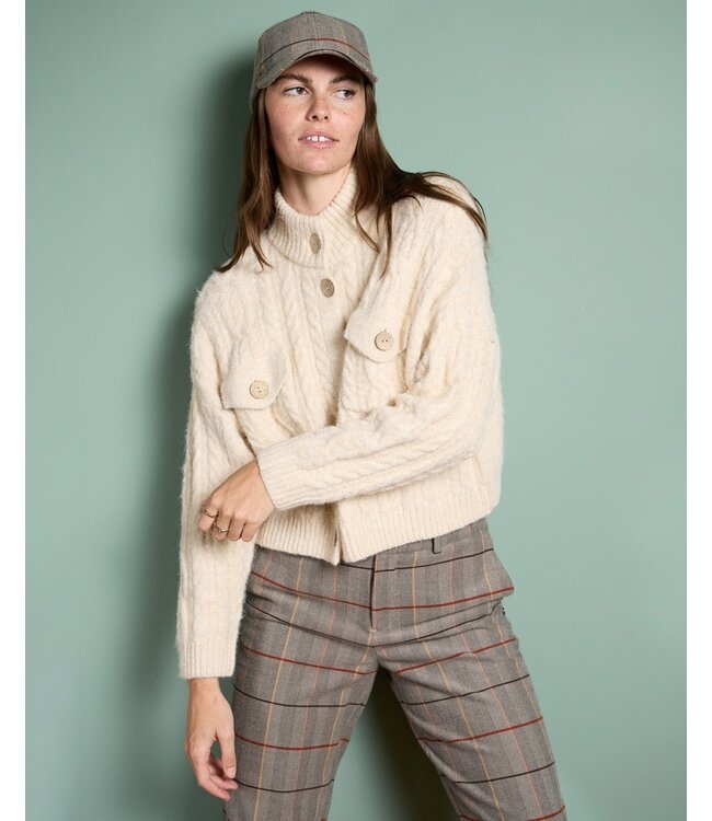 SURKANA Cardigan chunky texturé Aranese Sable 565NIAR333 08 SAND