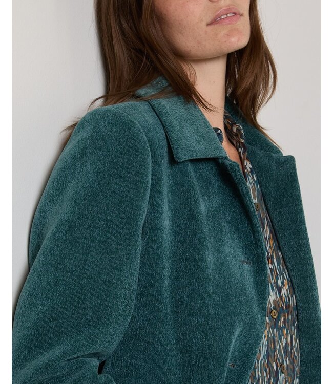 SURKANA Manteau long structuré en chenille Bleu acier 565MASE411 58 STEEL BLUE