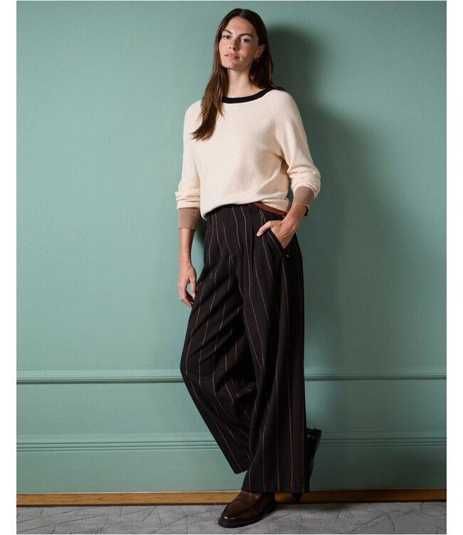 SURKANA Pull en maille avec détails contrastés Écru 565LIKO231 02 ECRU