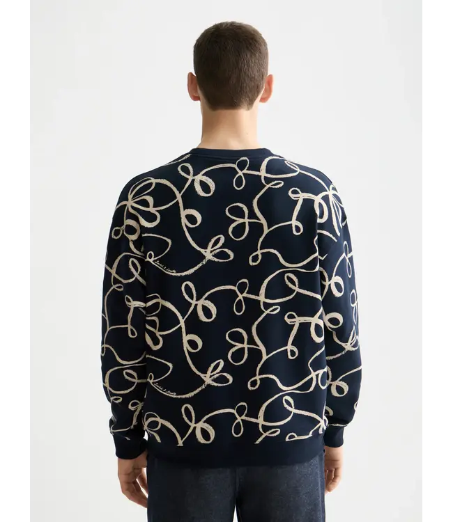 Scotch & Soda Sweat-shirt imprimé 181520 AOP RIBBON NAVY