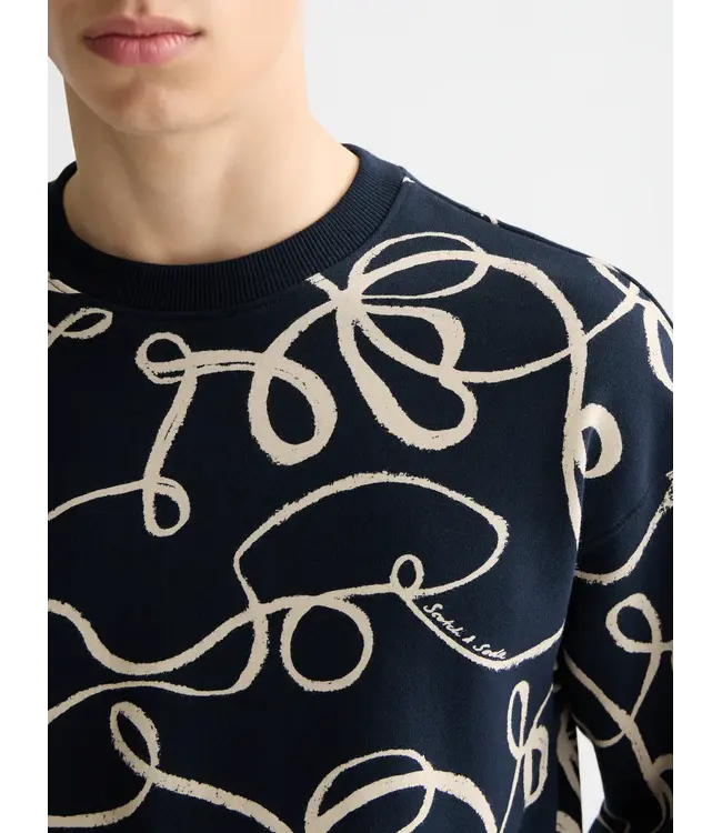 Scotch & Soda Sweat-shirt imprimé 181520 AOP RIBBON NAVY