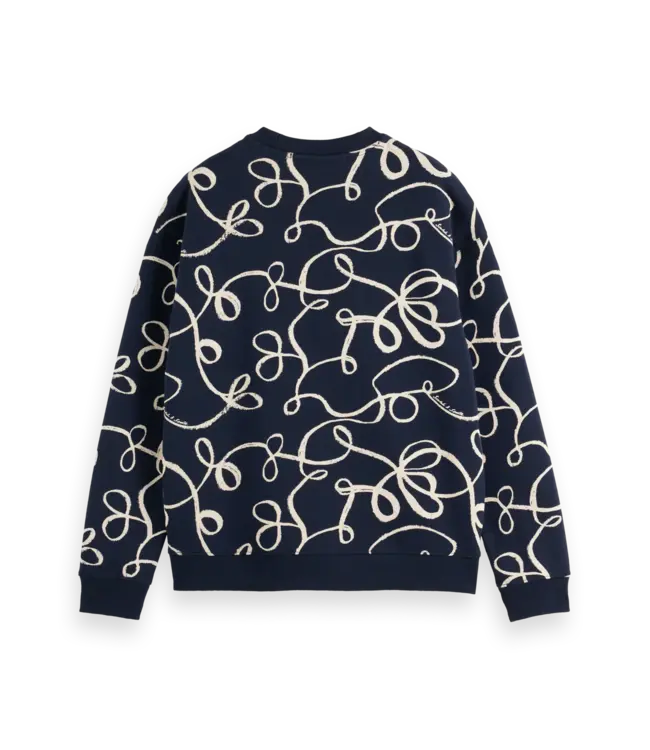 Scotch & Soda Sweat-shirt imprimé 181520 AOP RIBBON NAVY