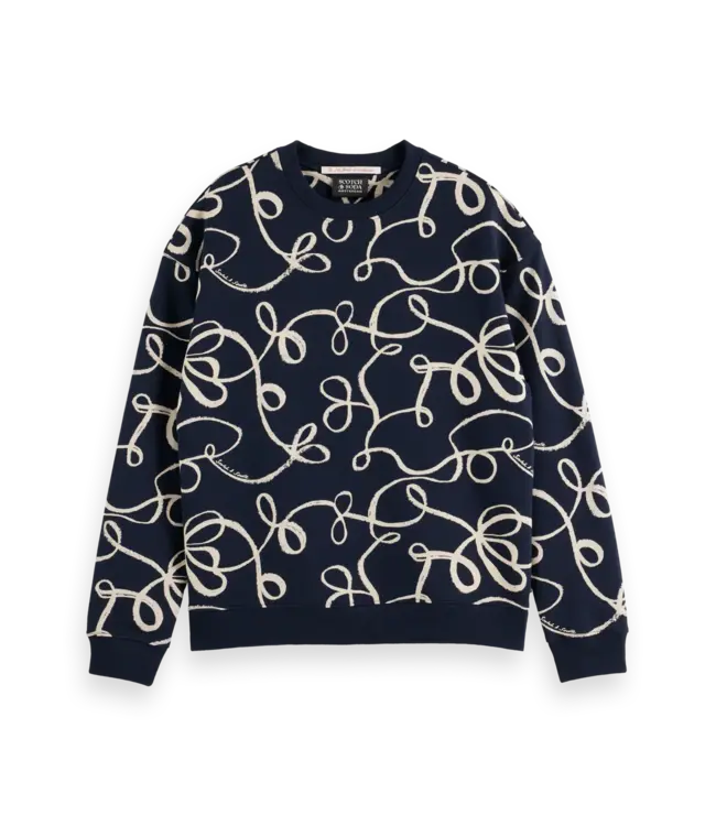Scotch & Soda Sweat-shirt imprimé 181520 AOP RIBBON NAVY