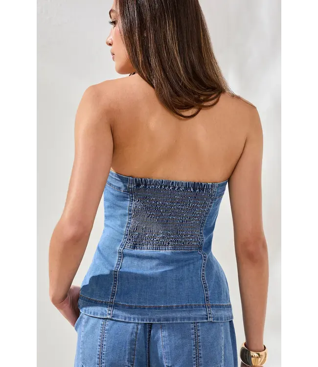 Tribal Bustier en jean à boutons sur le devant 6182O 3111 1457