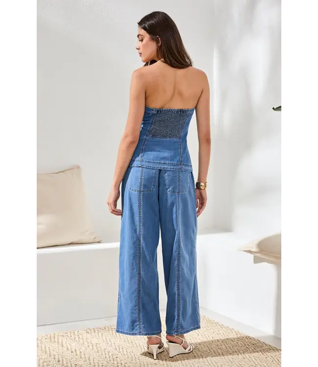 Tribal Bustier en jean à boutons sur le devant 6182O 3111 1457