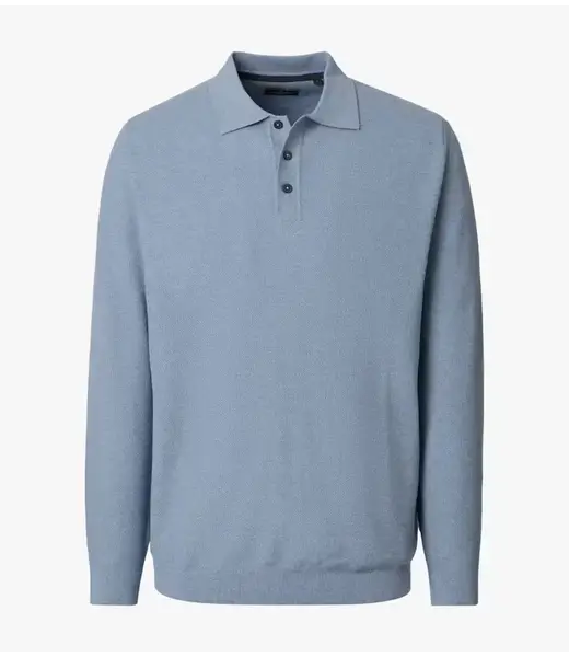 Casa Moda polo à manches longues bleu