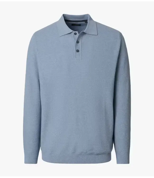 Casa Moda polo à manches longues bleu