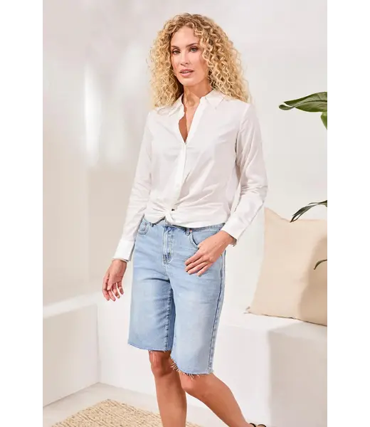 Tribal Chemise classique à col boutonné et nœud sur le devant